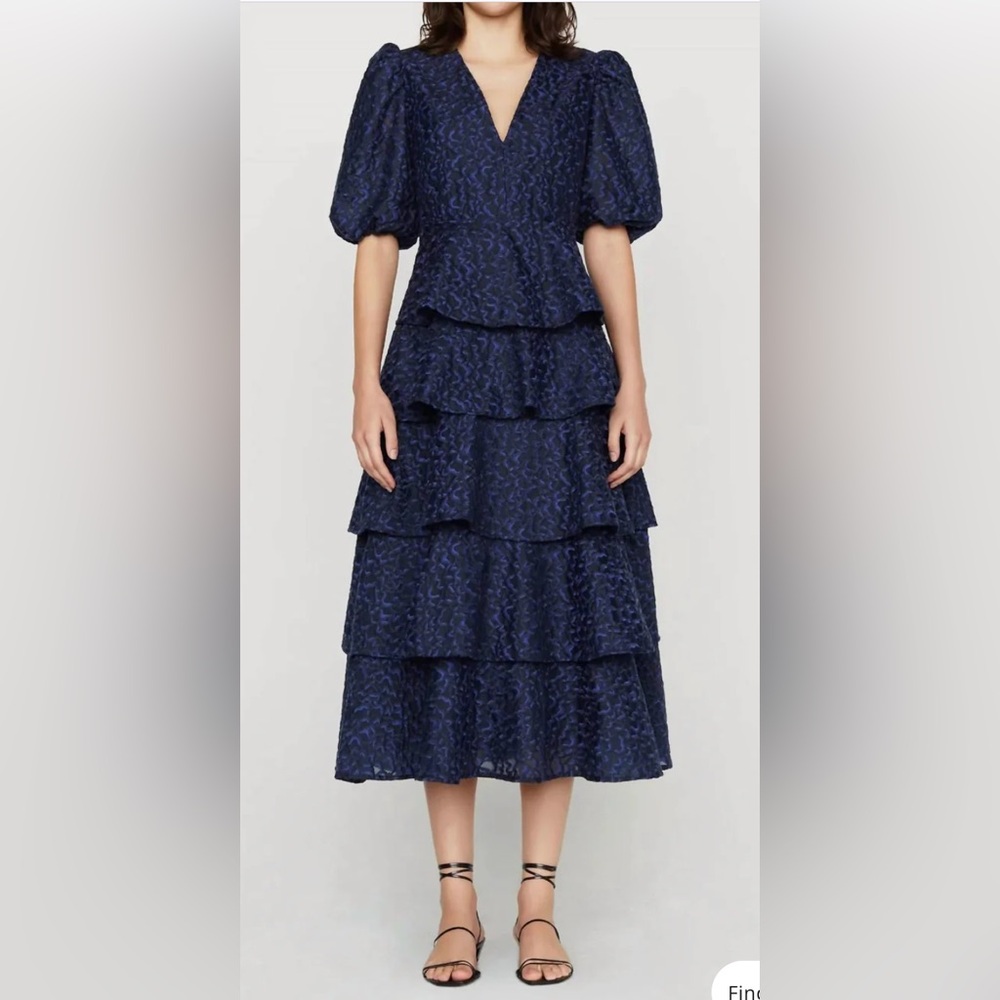 Marie Oliver Everly dress in sapphire plume